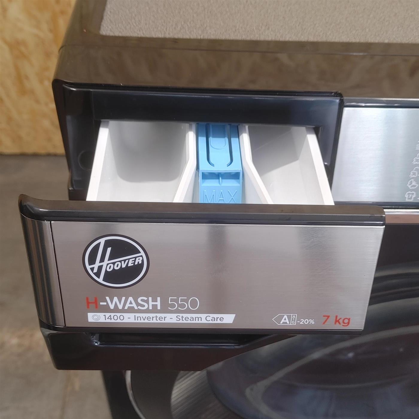 Hoover H-WASH 550 , Lavatrice Slim 7kg, Classe A-20%, 1400 Giri, Nero, H5WPB447AMBCB8-S