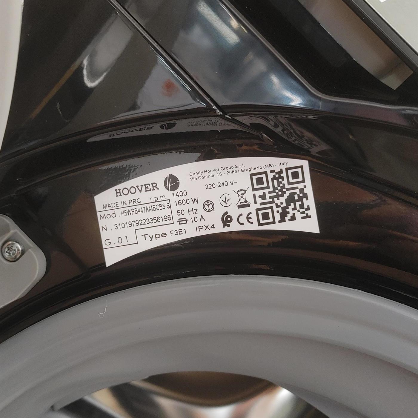 Hoover H-WASH 550 , Lavatrice Slim 7kg, Classe A-20%, 1400 Giri, Nero, H5WPB447AMBCB8-S