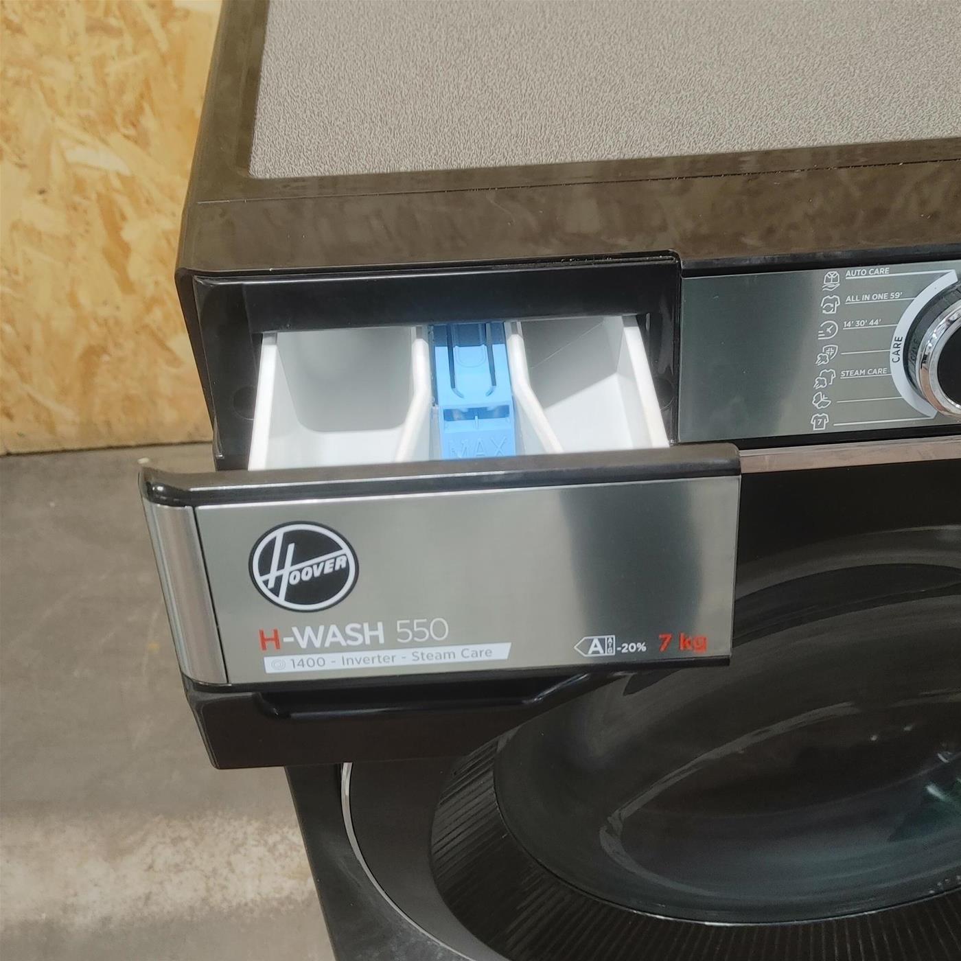 Hoover H-WASH 550 , Lavatrice Slim 7kg, Classe A-20%, 1400 Giri, Nero, H5WPB447AMBCB8-S