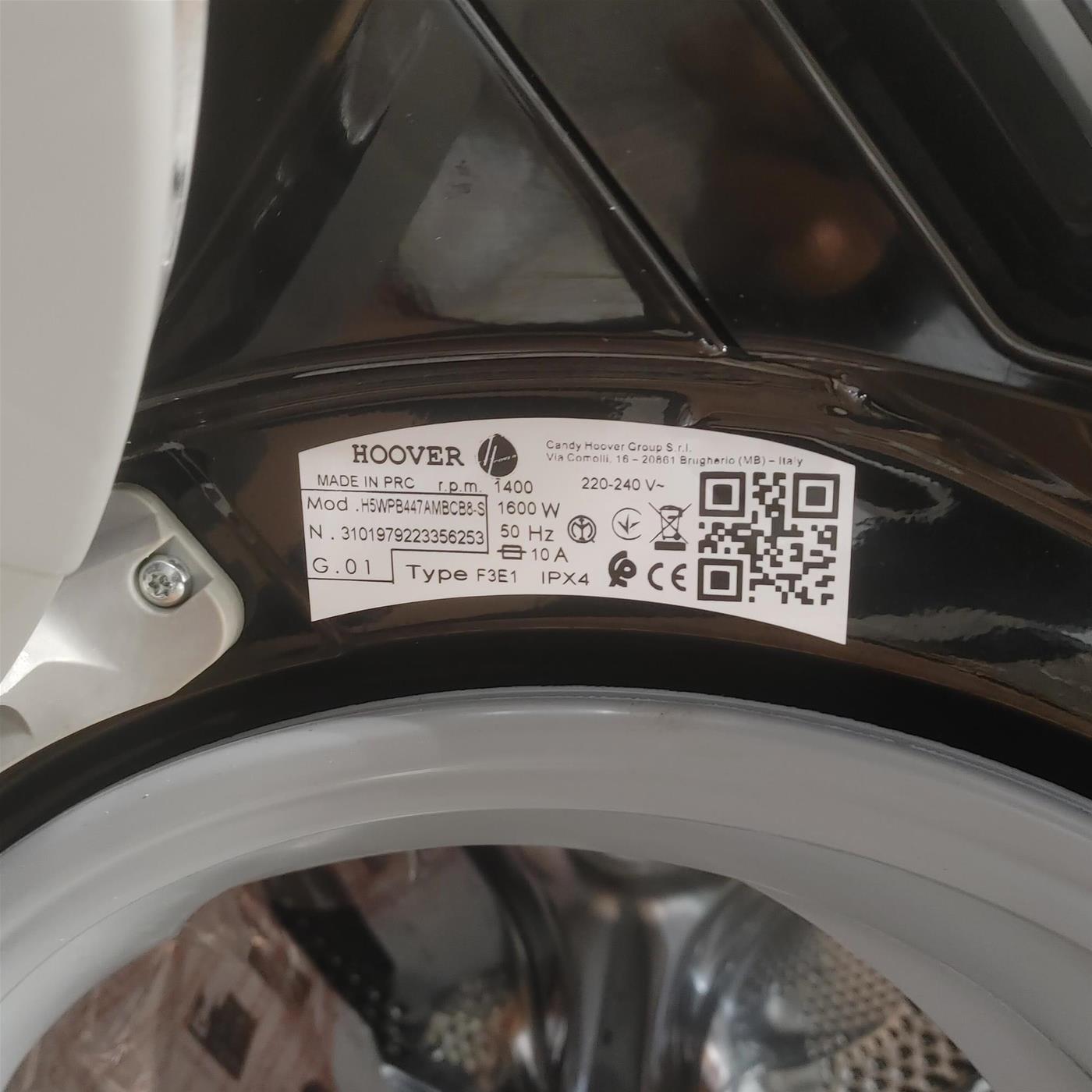 Hoover H-WASH 550 , Lavatrice Slim 7kg, Classe A-20%, 1400 Giri, Nero, H5WPB447AMBCB8-S