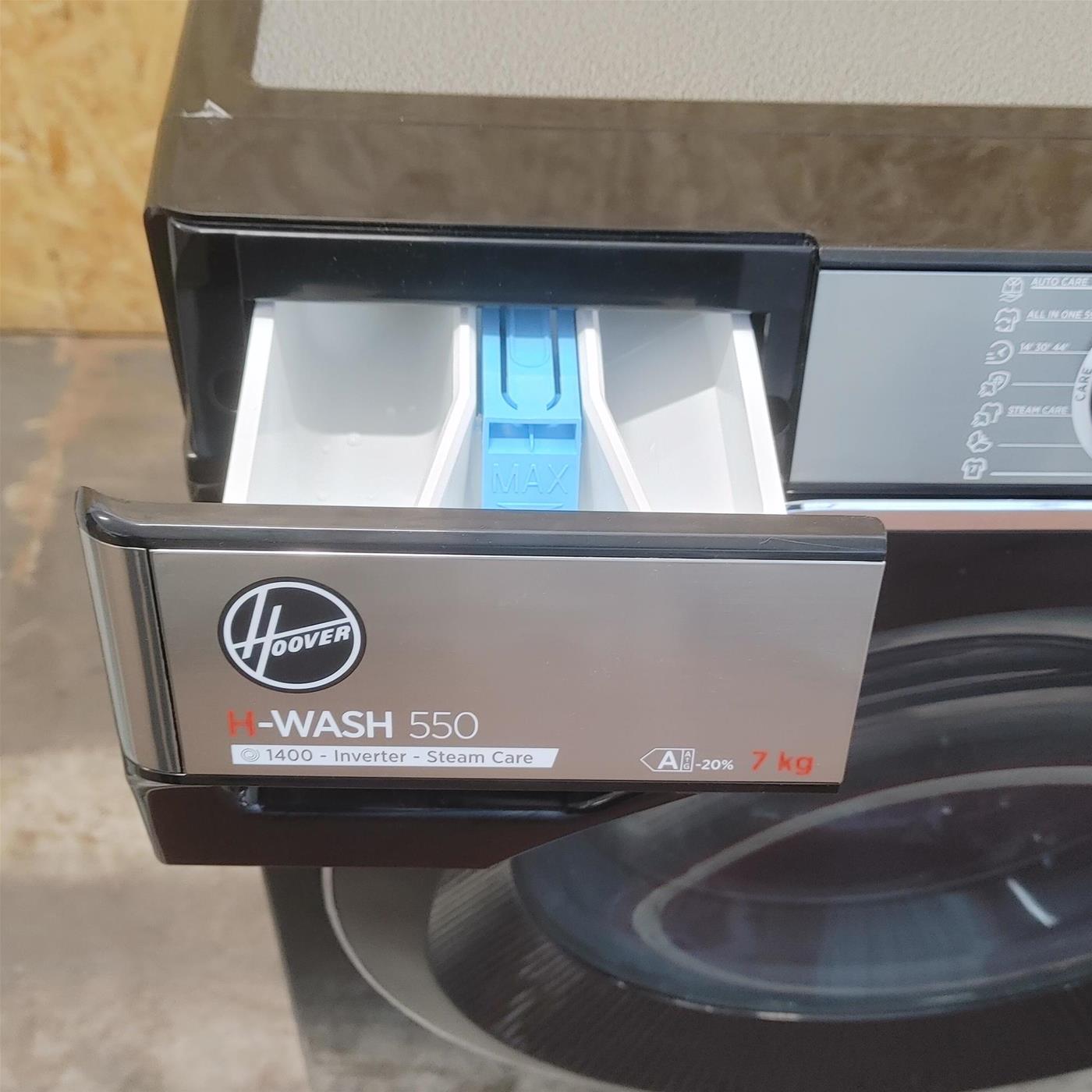 Hoover H-WASH 550 , Lavatrice Slim 7kg, Classe A-20%, 1400 Giri, Nero, H5WPB447AMBCB8-S