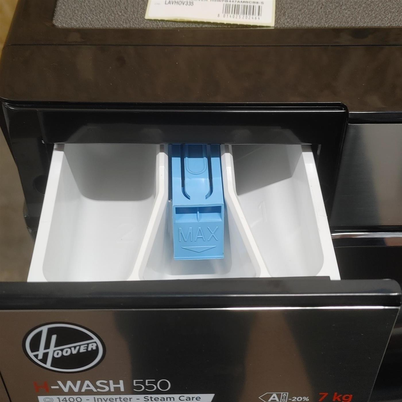 Hoover H-WASH 550 , Lavatrice Slim 7kg, Classe A-20%, 1400 Giri, Nero, H5WPB447AMBCB8-S