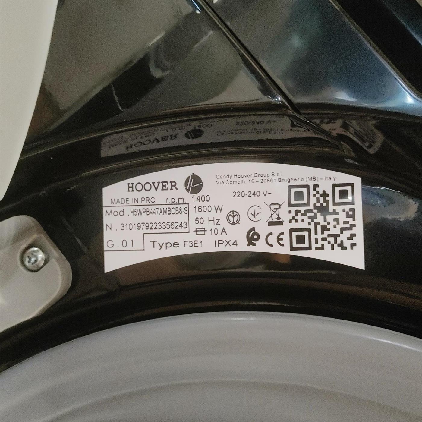 Hoover H-WASH 550 , Lavatrice Slim 7kg, Classe A-20%, 1400 Giri, Nero, H5WPB447AMBCB8-S