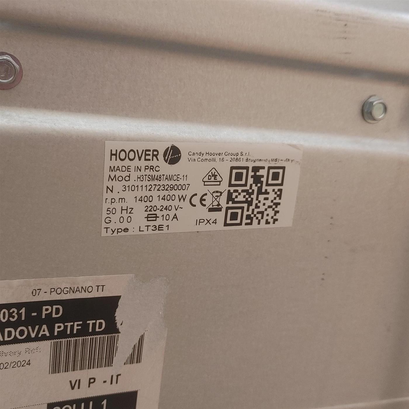 Lavatrice Hoover H-WASH 300 PLUS H3TSM48TAMCE Caricamento dall'alto 8 kg 1400 Giri/min B Bianco