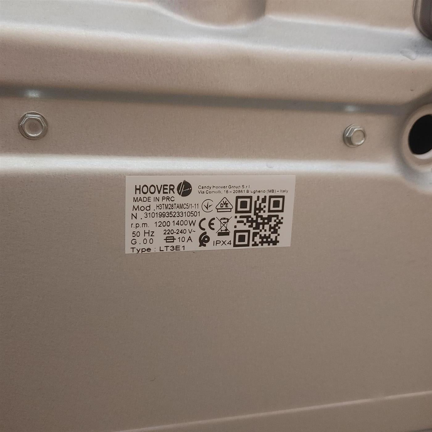 Hoover H-WASH 300 PLUS Lavatrice Carica dall’alto 8kg, Classe A, 1200 giri, Bianco, H3TM28TAMC5/1-11