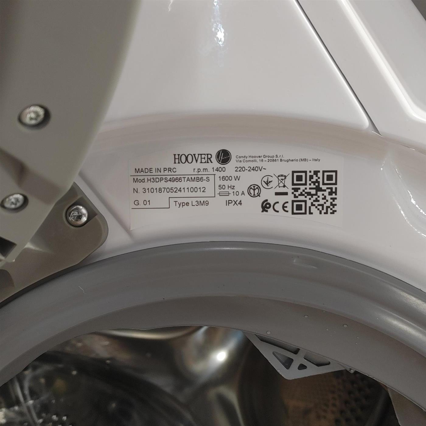 Hoover H-WASH&DRY 350 H3DPS4966TAMB6-S lavasciuga Libera installazione Caricamento frontale Bianco D