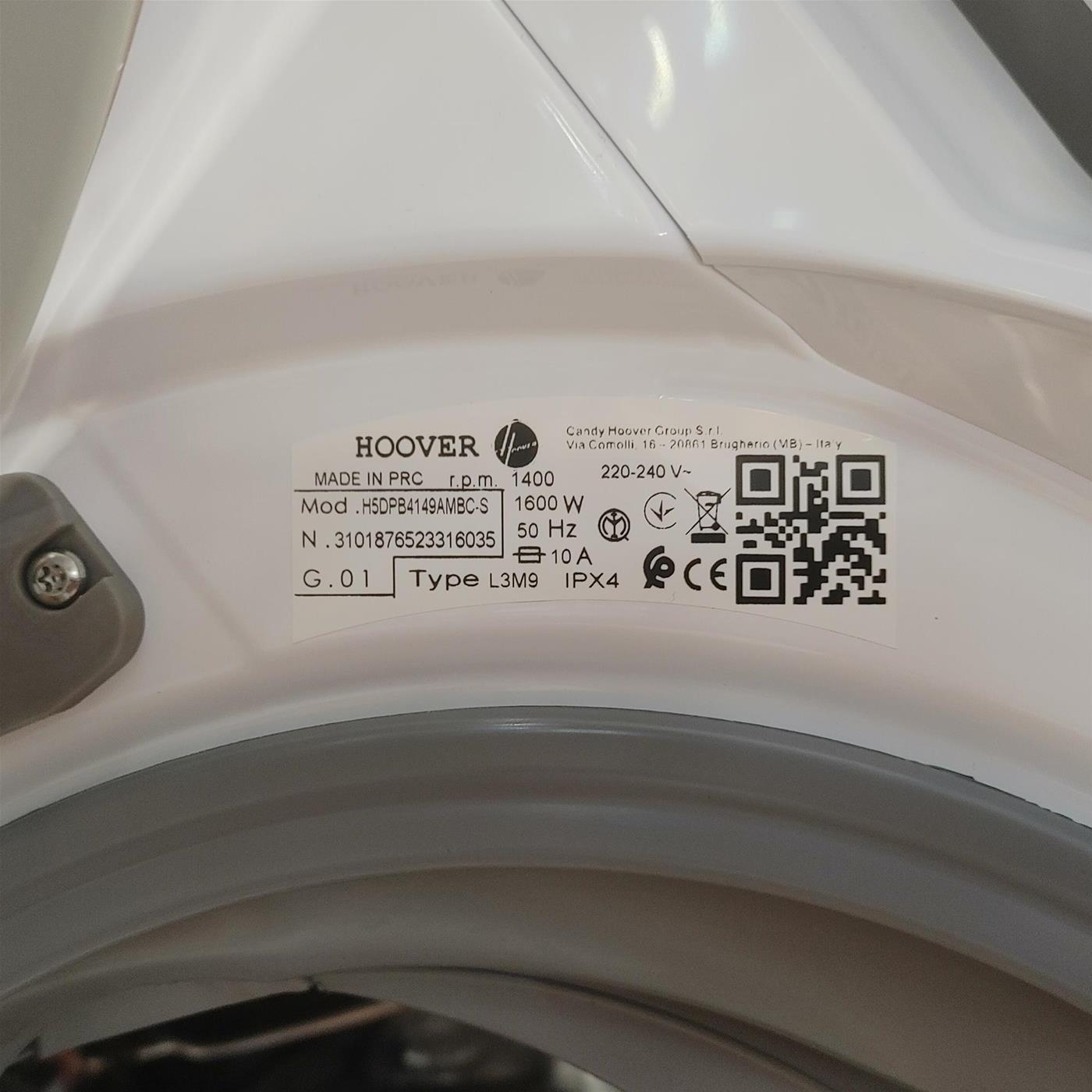 Lavasciuga Hoover H-WASH&DRY 550 H5DPB4149AMBC-S Libera installazione Caricamento frontale Bianco F