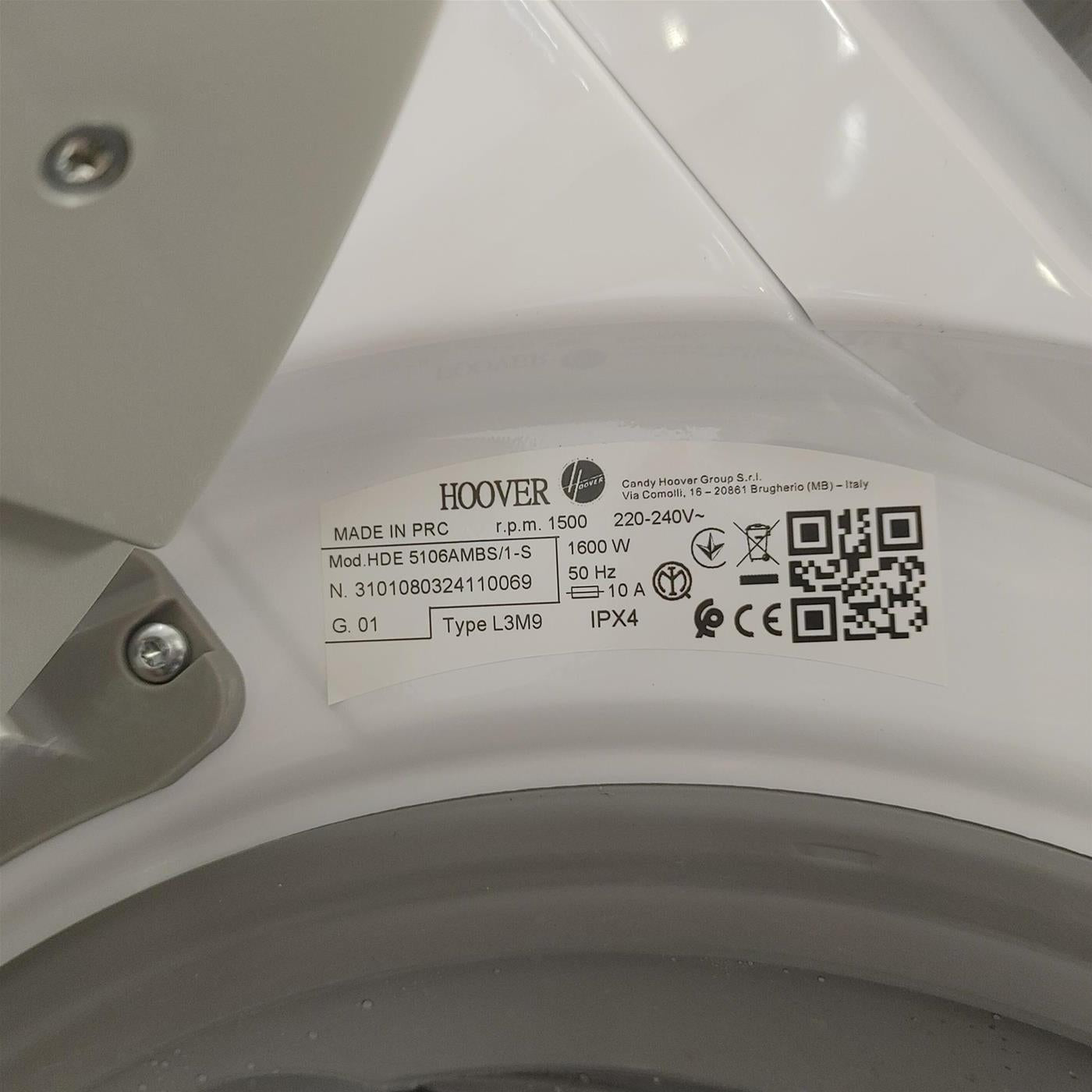 Hoover HDE 5106AMBS/1-S Lavasciuga 10+6 Kg