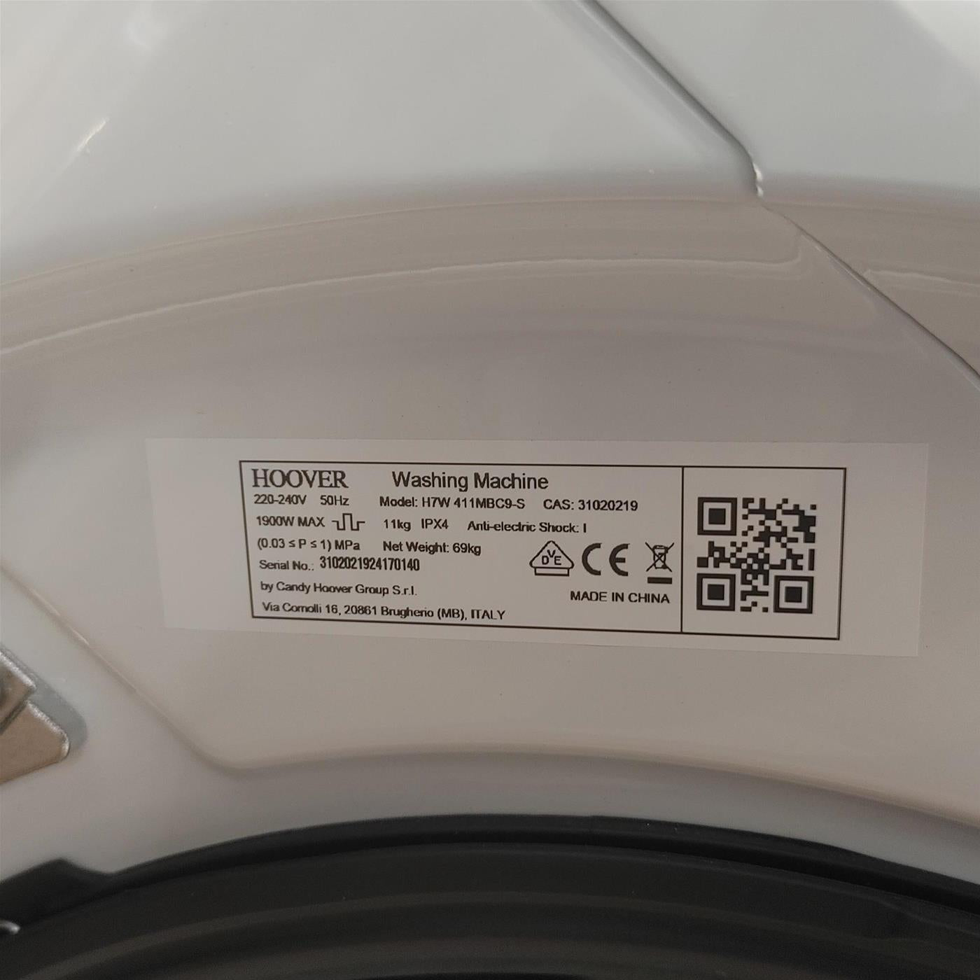 Hoover H-WASH 700 H7W 411MBC9-S Lavatrice a carica frontale H-WASH 700 11 kg 1400 RPM