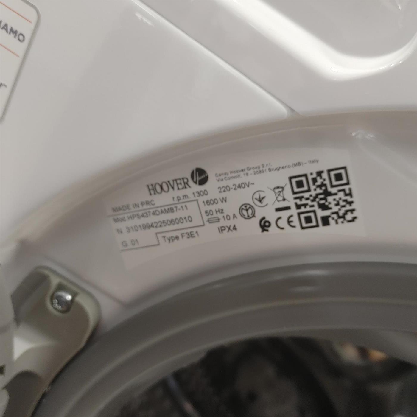 Lavatrice Slim Hoover H-LINK PRO HPS4374DAMB7-11 7 Kg