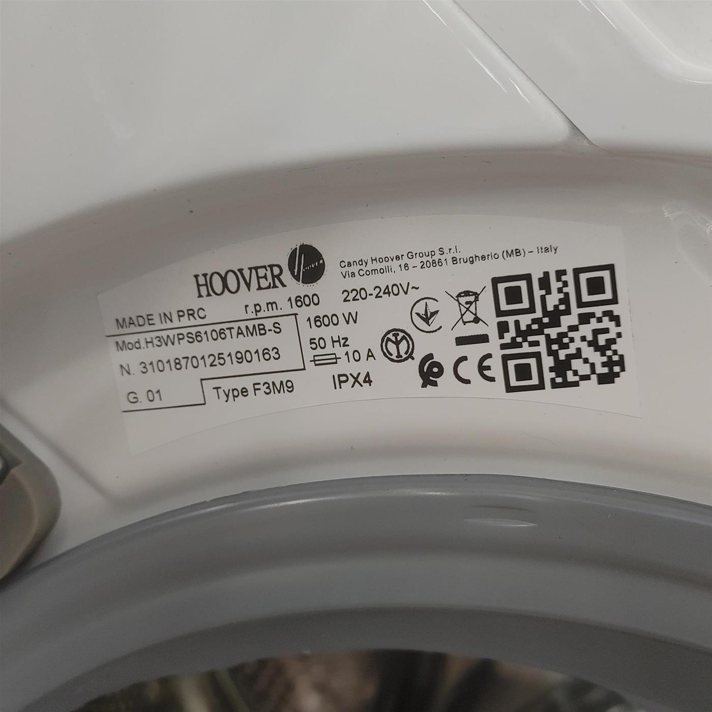 Lavatrice Hoover H-WASH 350 H3WPS6106TAMB-S Classe A 10 Kg