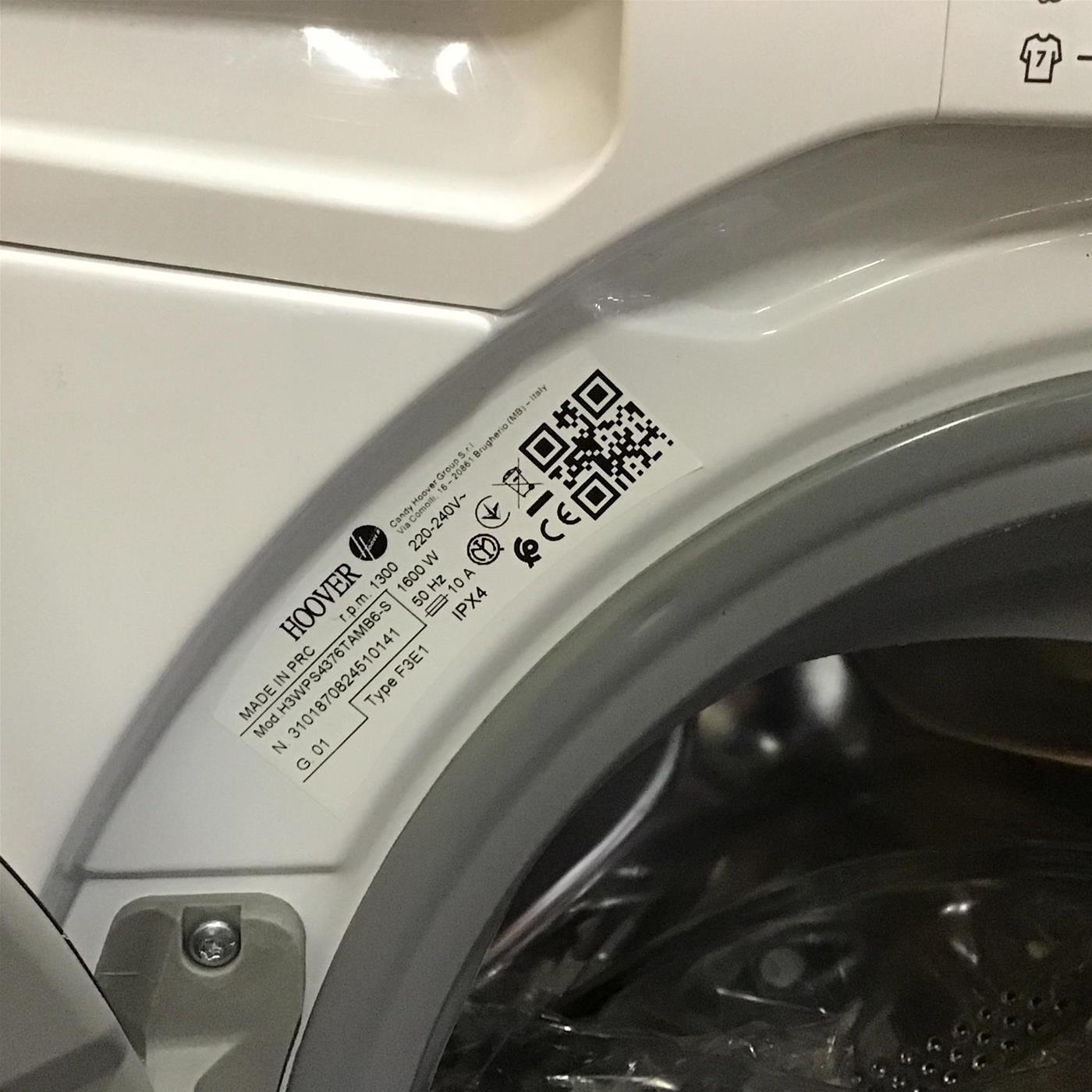 Lavatrice Slim Hoover H-WASH 350 H3WPS4376TAMB6-S 7 Kg