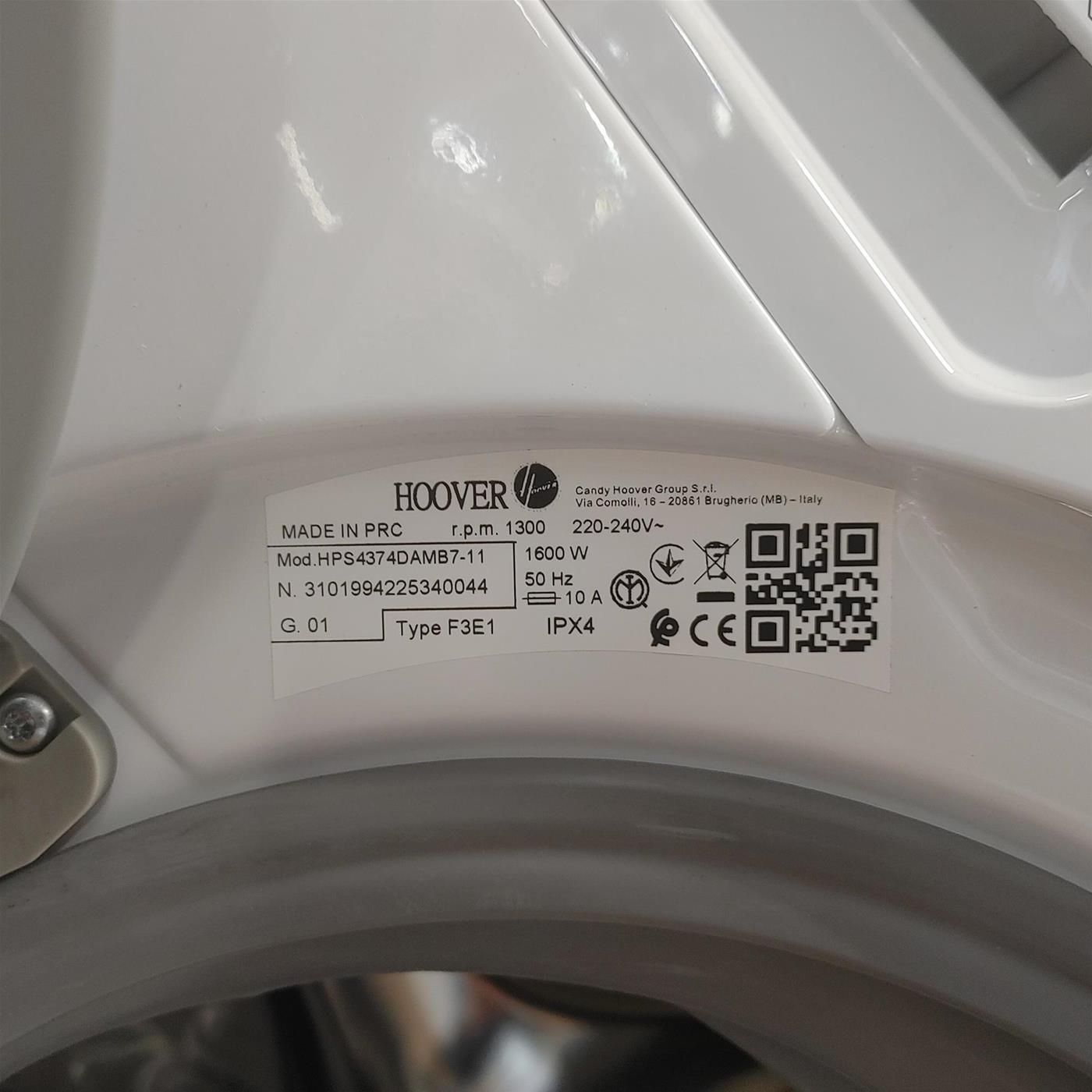 Lavatrice Slim Hoover H-LINK PRO HPS4374DAMB7-11 Classe A 7 Kg