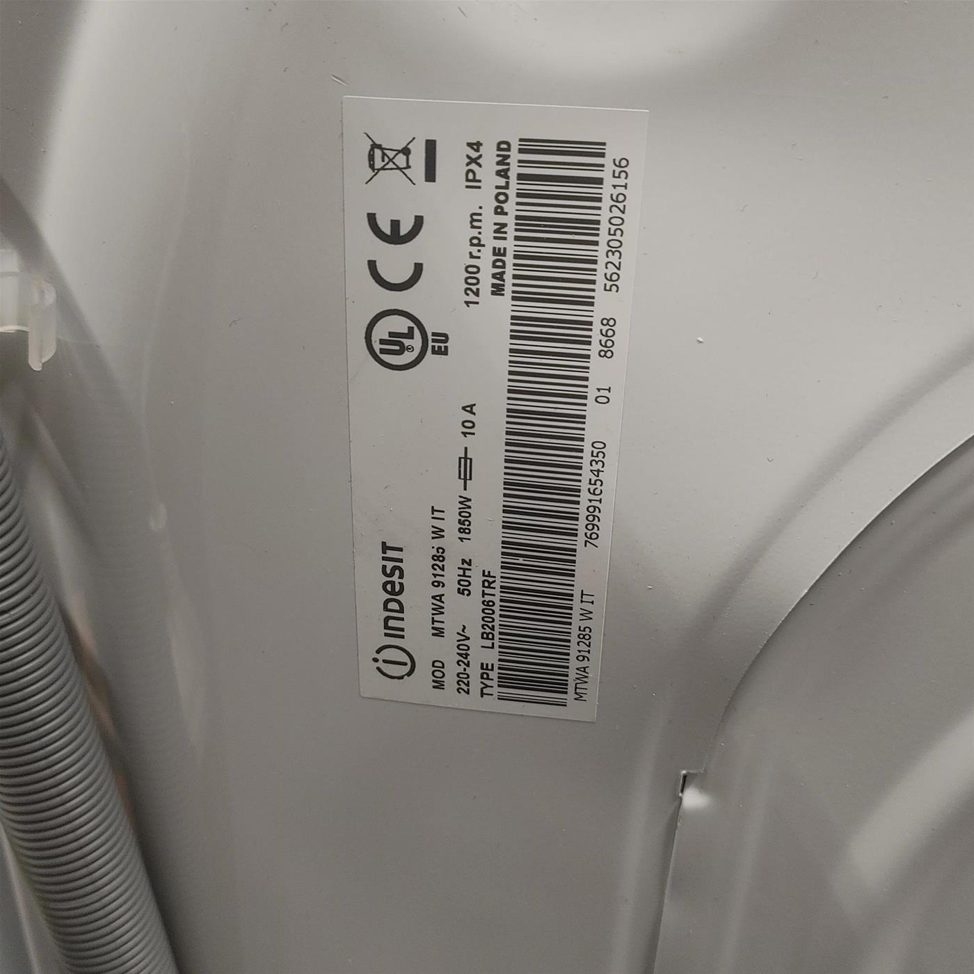 Lavatrice Indesit MTWA 91283 W FR Carica frontale 9 kg 1200 giri Bianco