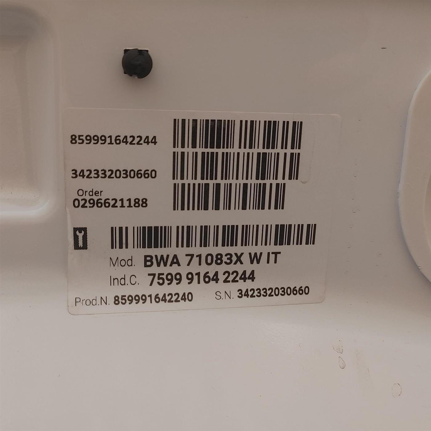 Lavatrice Indesit BWA 71283X W EU Carica frontale 7 kg 1200 giri Bianco