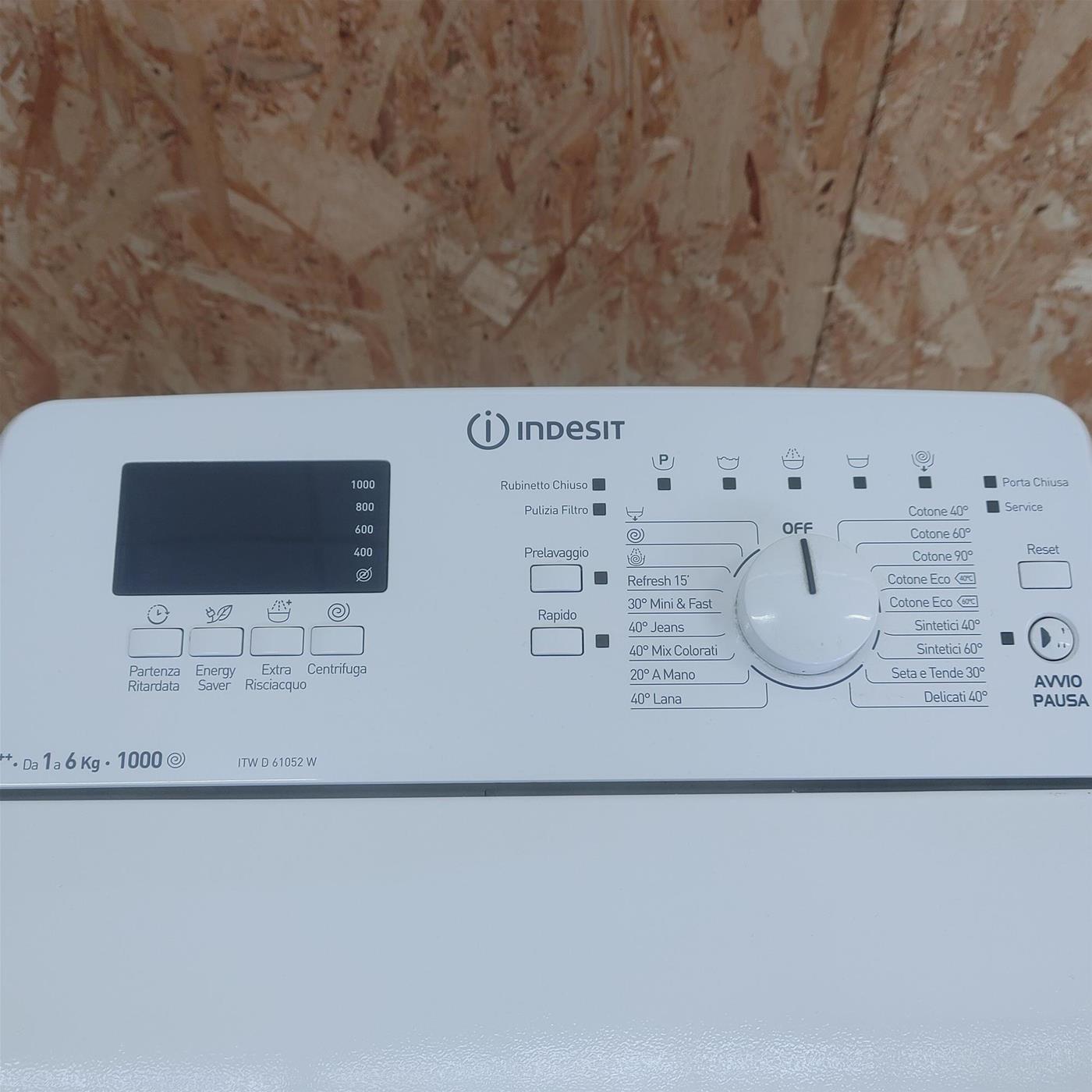 Lavatrice Indesit ITW D 61252 W Carica dall'alto 6 kg 1200 giri Bianco