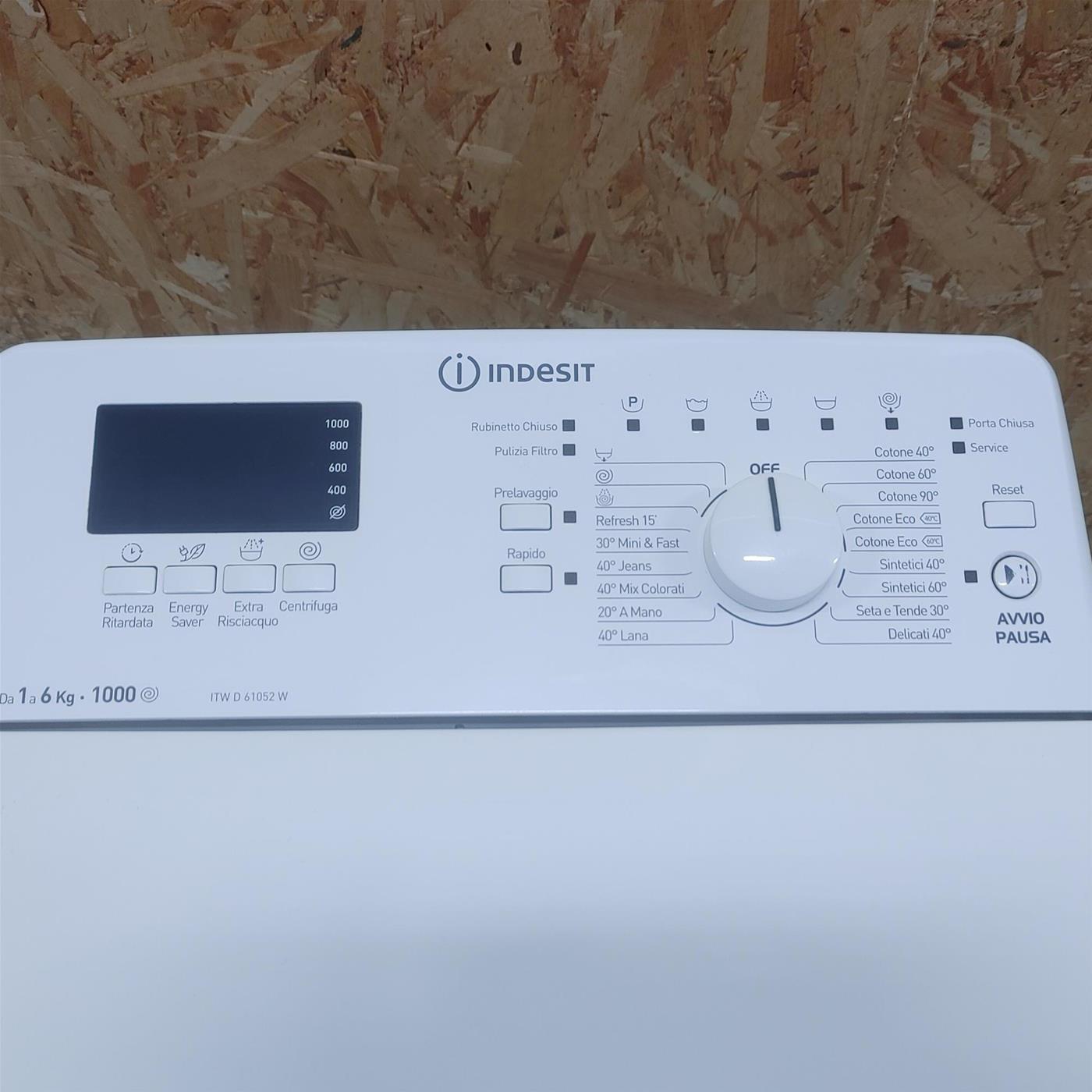 Indesit ITWD 61052 G (PL) lavatrice Caricamento dall'alto 6 kg 1000 Giri/min Bianco