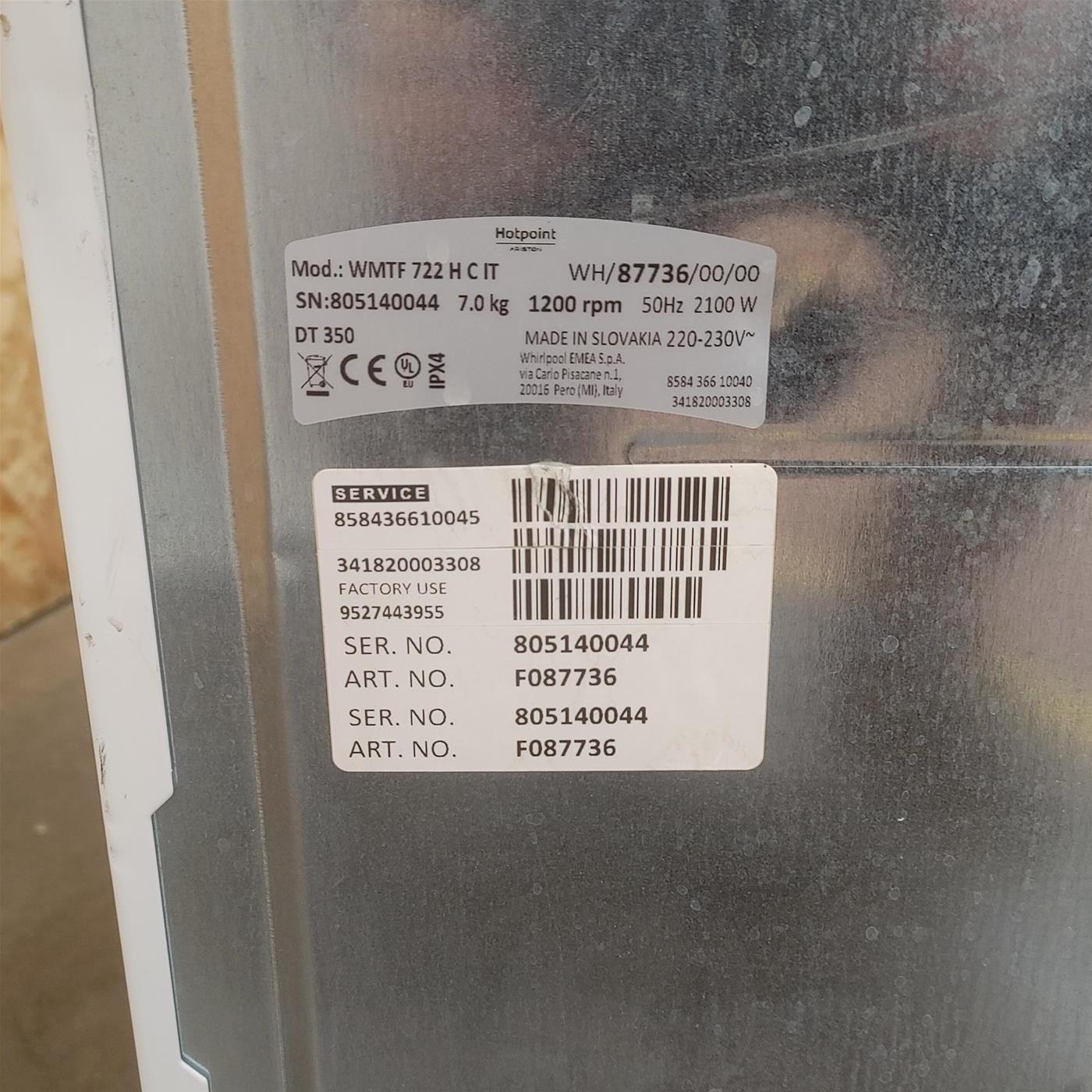 Lavatrice Hotpoint Ariston WMTF 722 H C IT 7 Kg