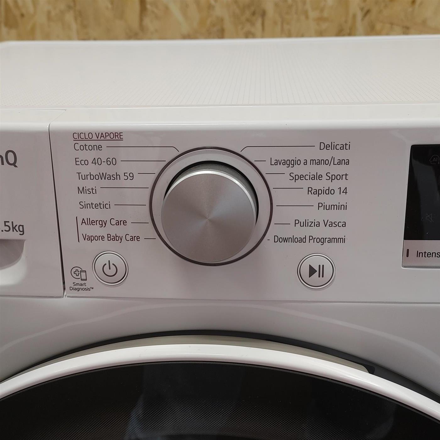 LG F2WV5S8S0E Lavatrice Slim Intelligente AIDD 8.5kg Vapore TurboWash 1200 Giri/min Carica frontale Classe C