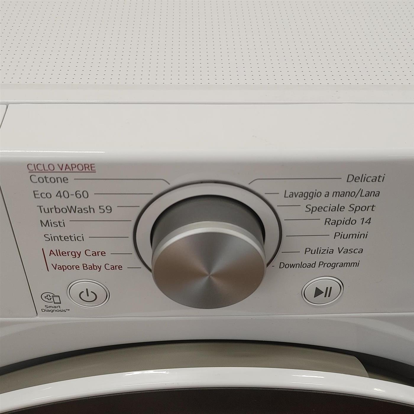 Lavatrice LG F4WV510S1E Caricamento frontale 10,5 kg 1400 Giri/min Bianco