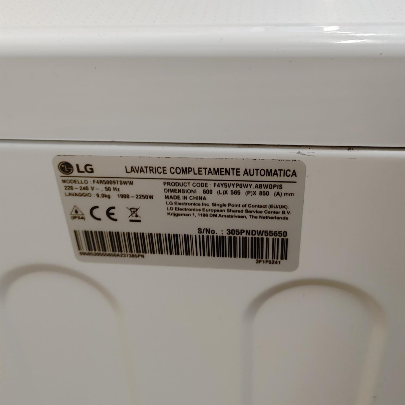 Lavatrice LG F4WV508S0B Carica frontale 8 kg 1400 Giri/min Bianco