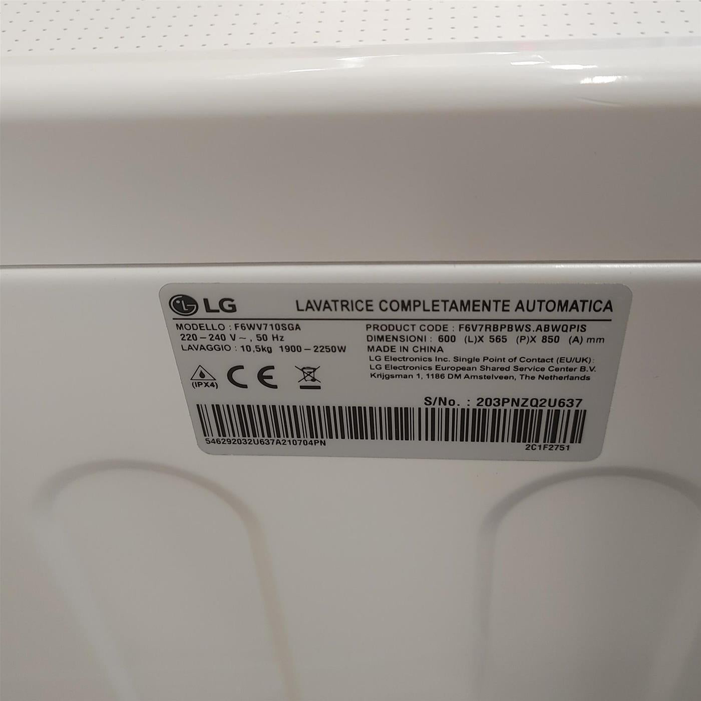 LG F6WV710SGA lavatrice Smart AI DD Libera Installazione Autodose Vapore TurboWash 360 10.5 kg
