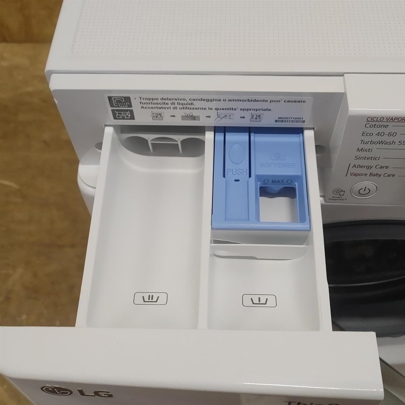 Lavatrice LG F2WV5S8S0E Caricamento frontale 8,5 kg 1200 Giri/min Bianco