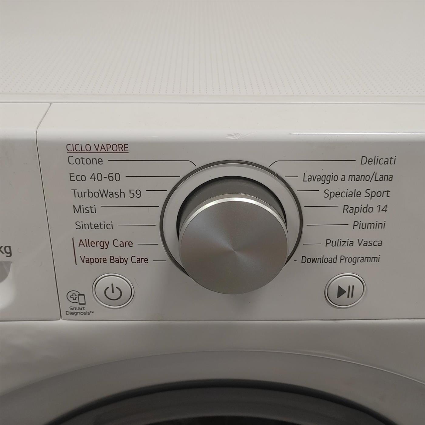 Lavatrice LG F4WV510S1E Caricamento frontale 10,5 kg 1400 Giri/min Bianco