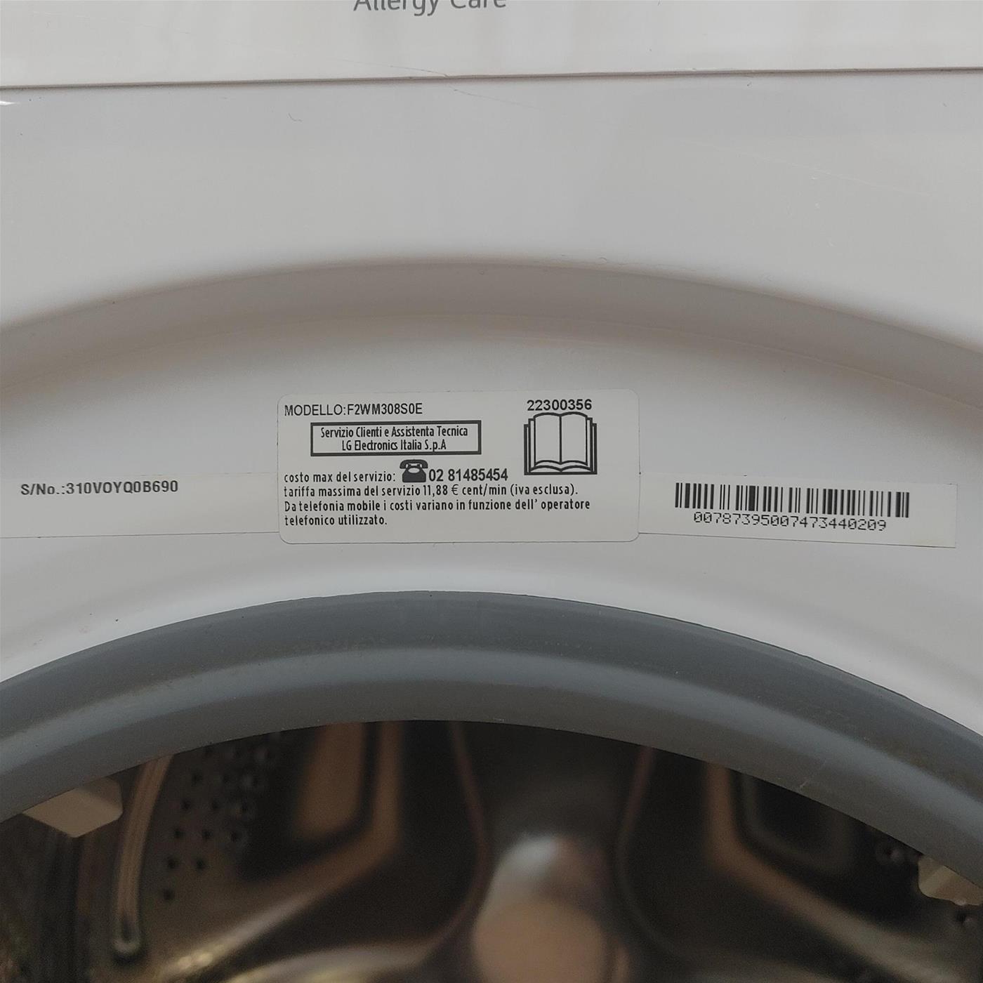 Lavatrice LG F2WM308S0E Carica frontale 8 kg 1200 giri Bianco