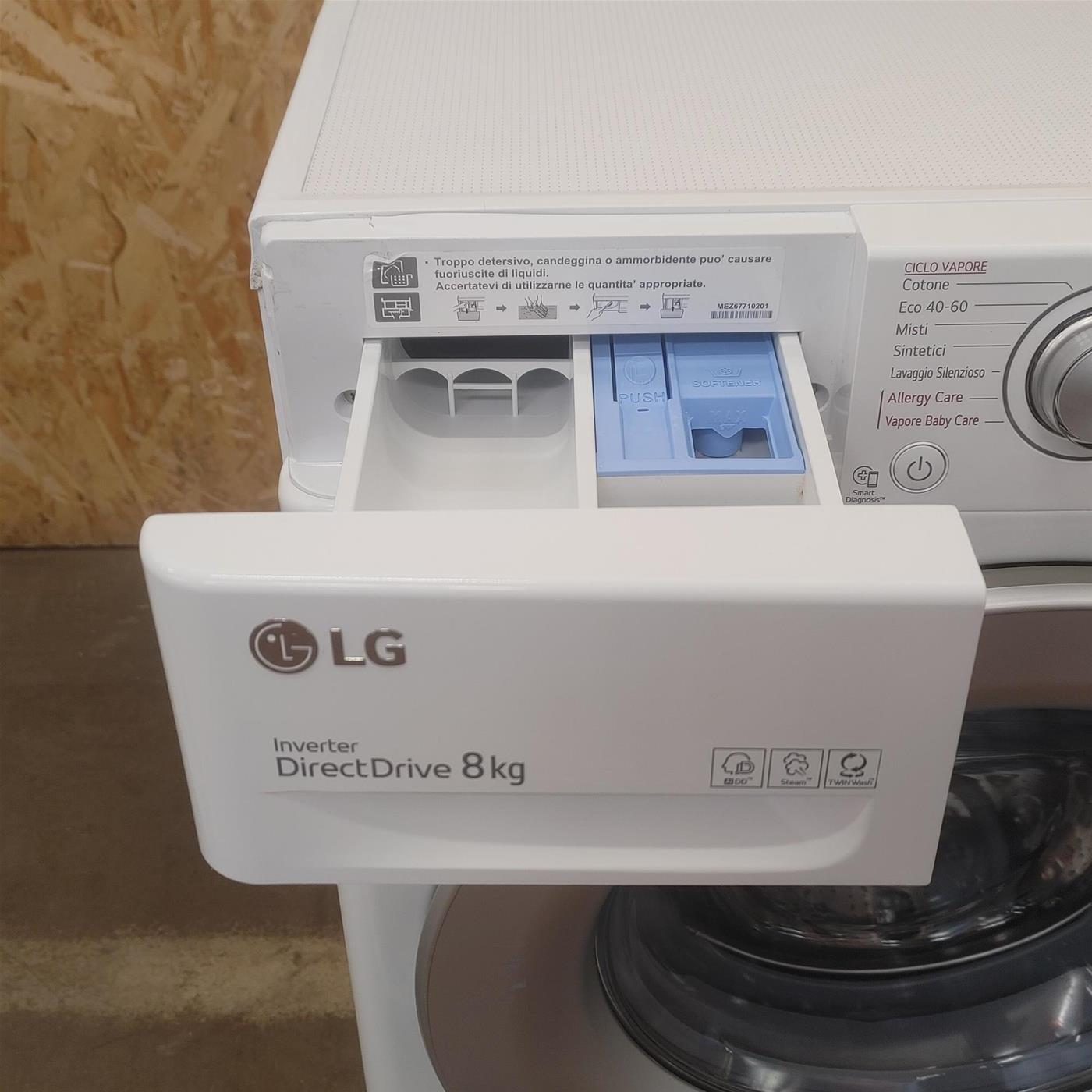 Lavatrice LG F4WV3008N3W Carica frontale 8 kg 1400 giri Bianco