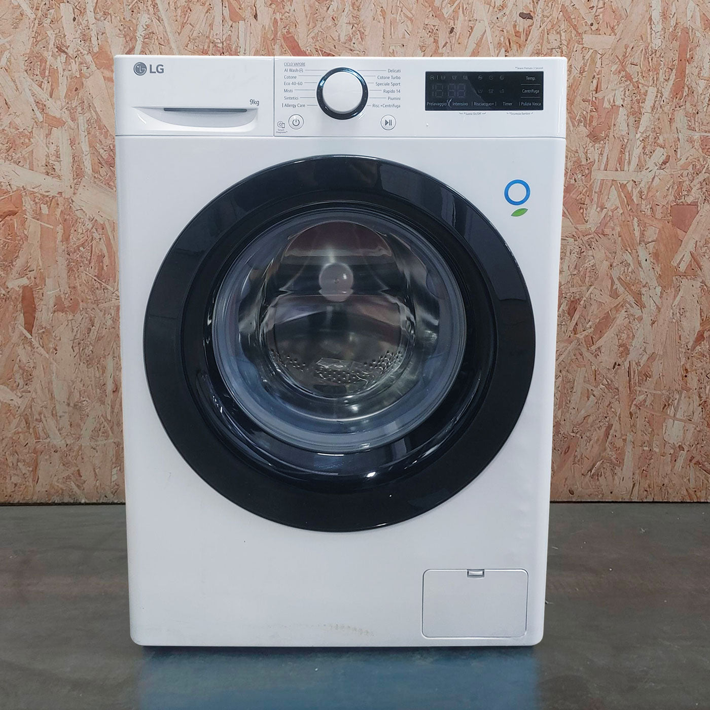 LG AI DD F4R3009NSWB Lavatrice Classe A -10%, 9kg Serie R3, Carica Frontale, 1400 giri, AIWash, Lavaggio a vapore, Motore Direct Drive, Cestello a bolle, Smart Diagnosis