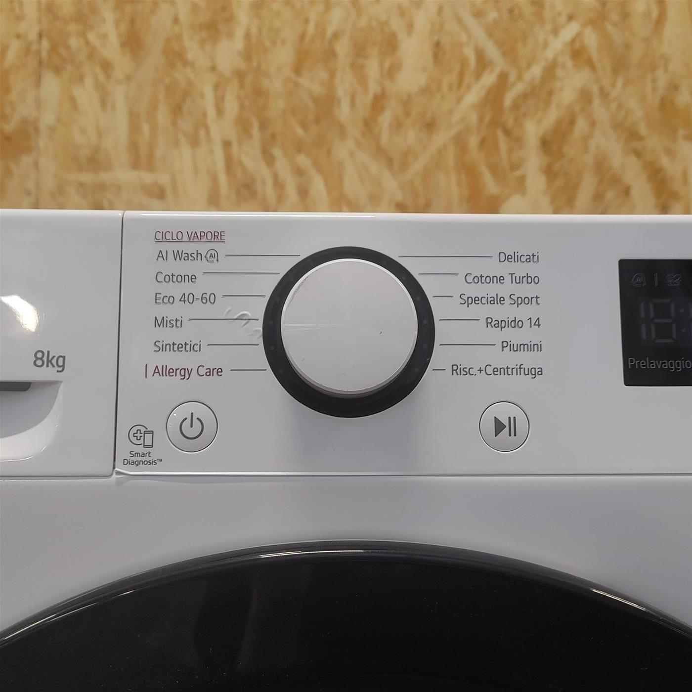 LG AI DD F2R3S08NSWB Lavatrice Slim a Carica Frontale 8kg Serie R3, Lavatrice Classe A, 1200 giri