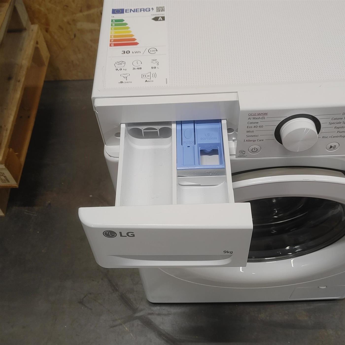 Lavatrice intelligente LG F4R3009NSWW Classe A, AI Wash 9 Kg