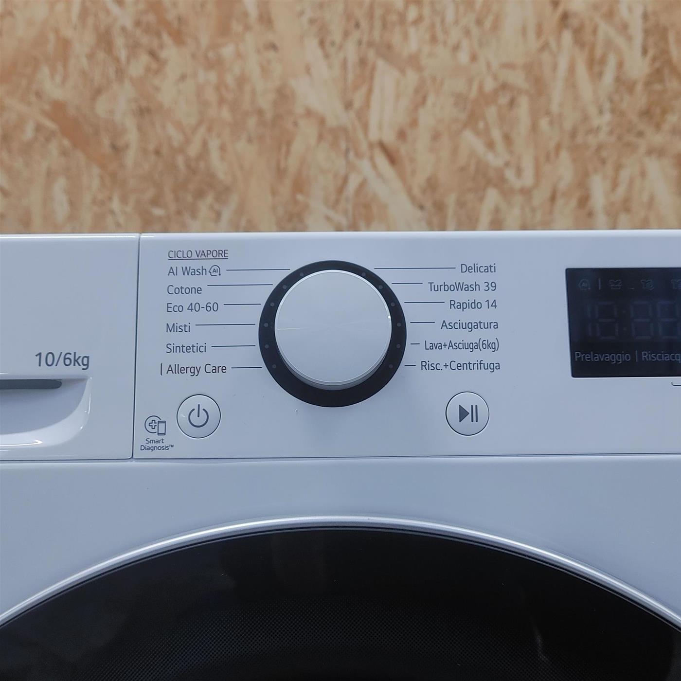 LG D4R5010TSWS lavatrice asciugatrice Libera installazione Carica frontale Bianco D