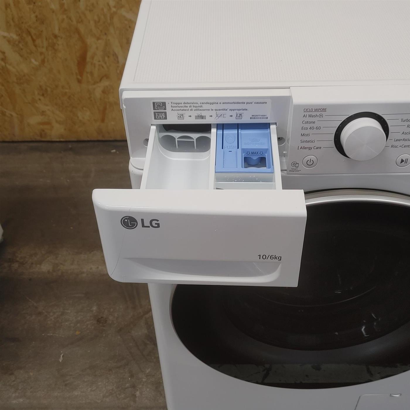 LG D4R5010TSWS lavatrice asciugatrice Libera installazione Carica frontale Bianco D