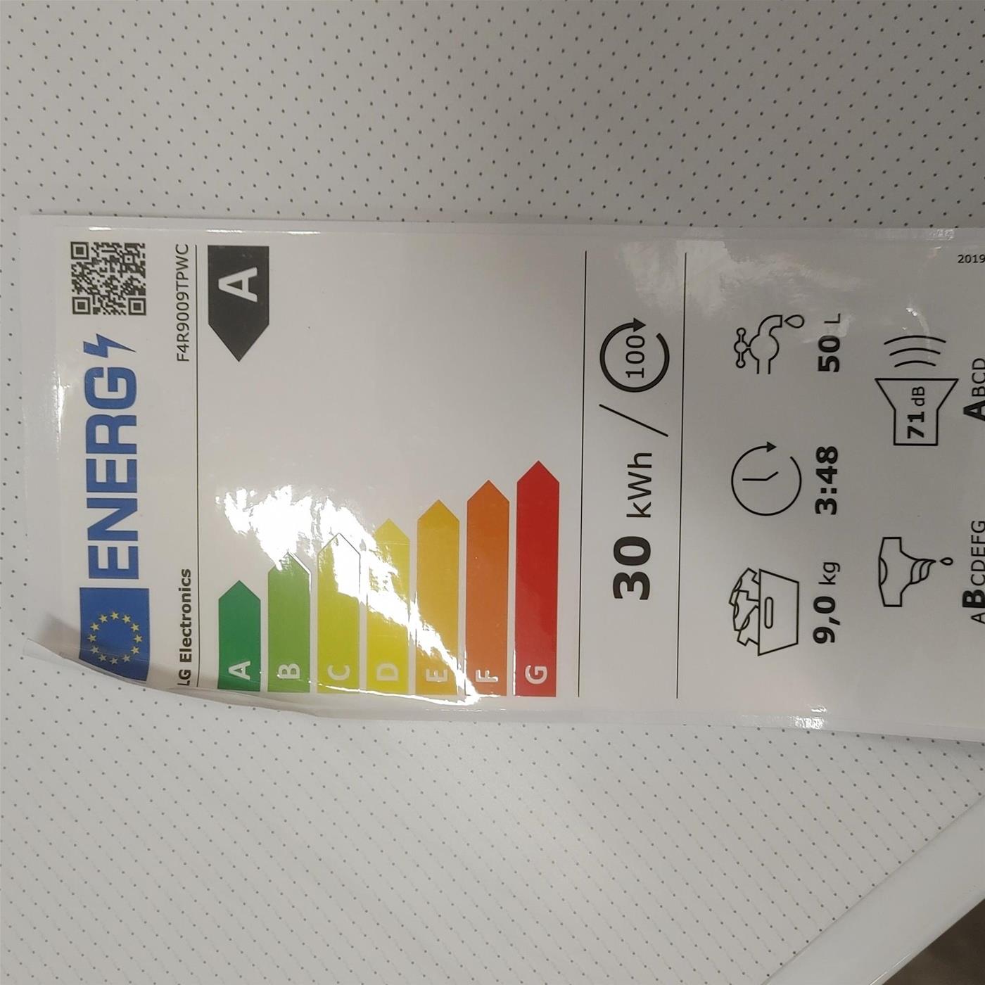 Lavatrice LG F4R9009TPWC Carica frontale 9 kg 1400 Giri/min Bianco