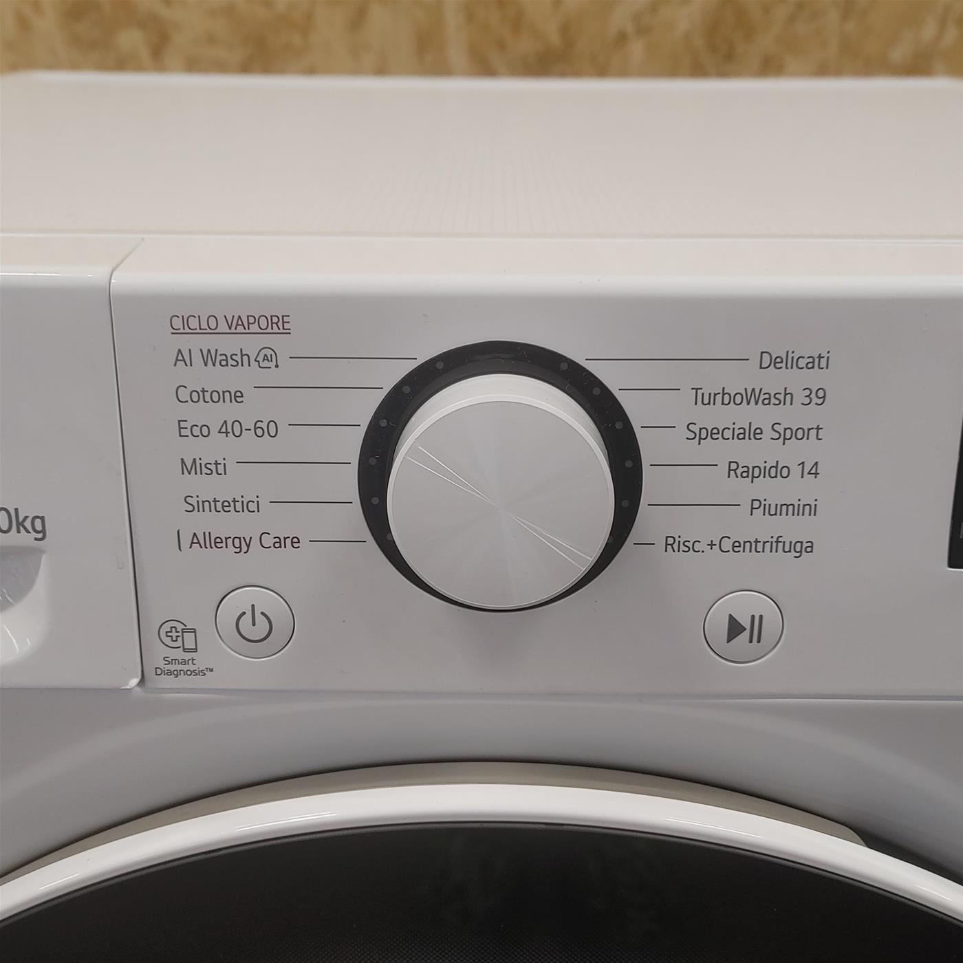 LG F4R5010TSWW Lavatrice 10kg AI DD, Classe A-10%, 1400 Giri