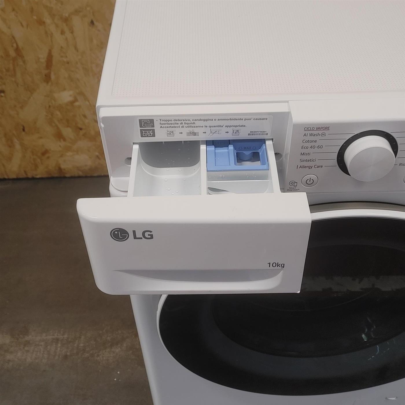 LG F4R5010TSWW Lavatrice 10kg AI DD, Classe A-10%, 1400 Giri