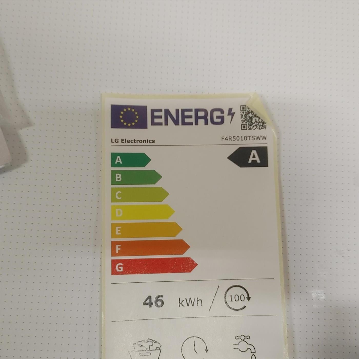 Lavatrice LG F4R5010TSWW Carica frontale 10 kg 1400 Giri/min Bianco