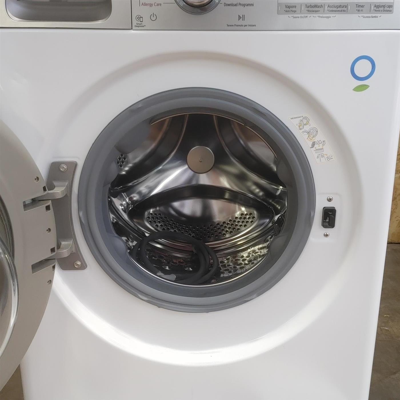 LG D4R9513TPWC lavatrice asciugatrice Libera installazione Carica frontale Argento, Bianco D