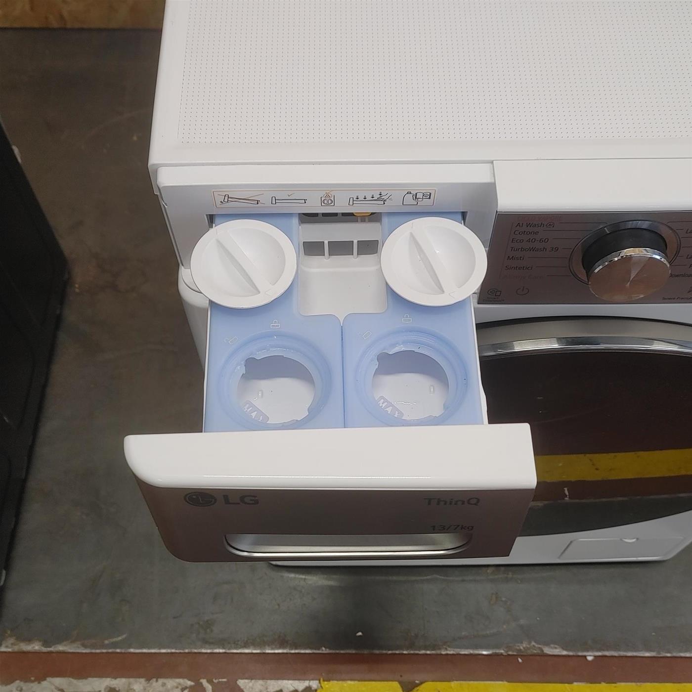 LG D4R9513TPWC lavatrice asciugatrice Libera installazione Carica frontale Argento, Bianco D