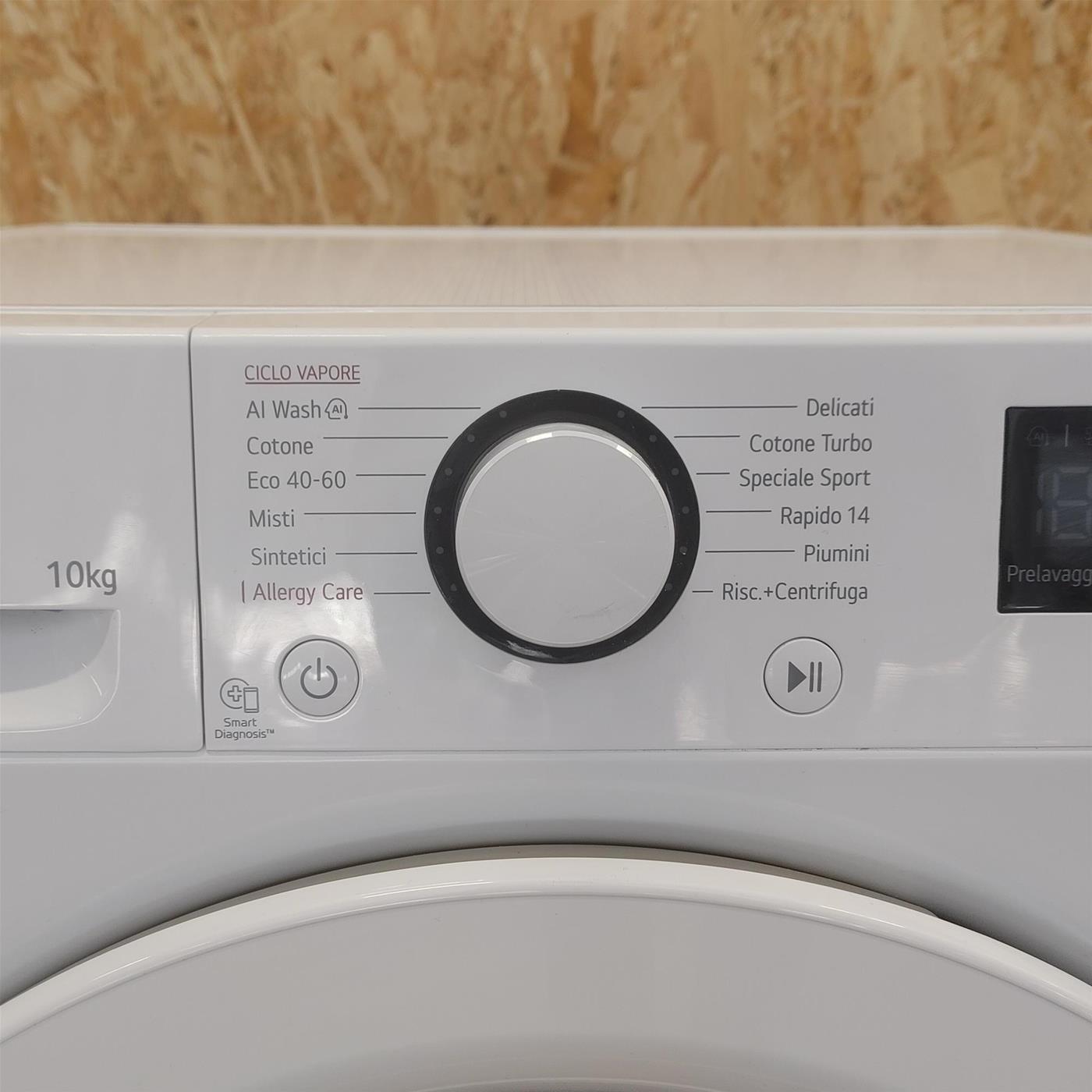 LG F4R3010NSWW Lavatrice 10kg AI DD, Classe A-10%, 1400 giri, Lavaggio a vapore