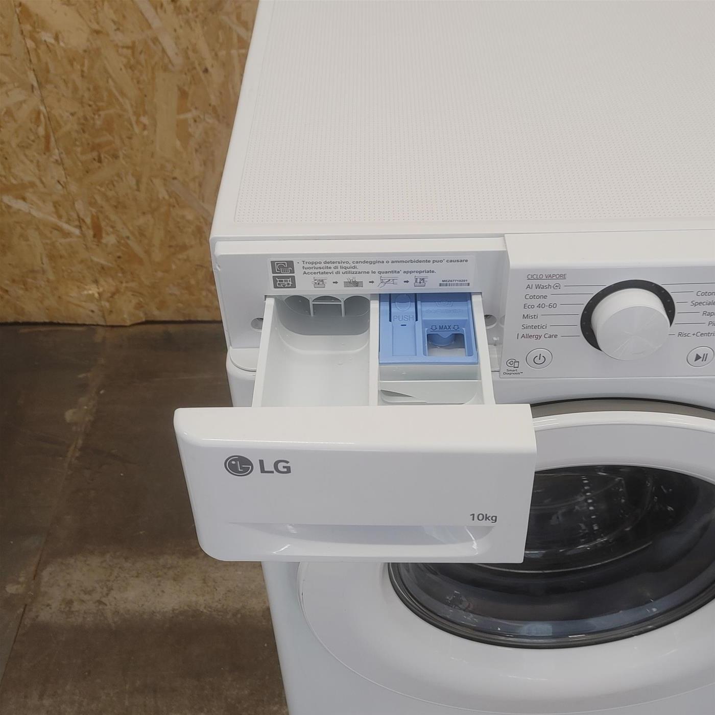 LG F4R3010NSWW Lavatrice 10kg AI DD, Classe A-10%, 1400 giri, Lavaggio a vapore