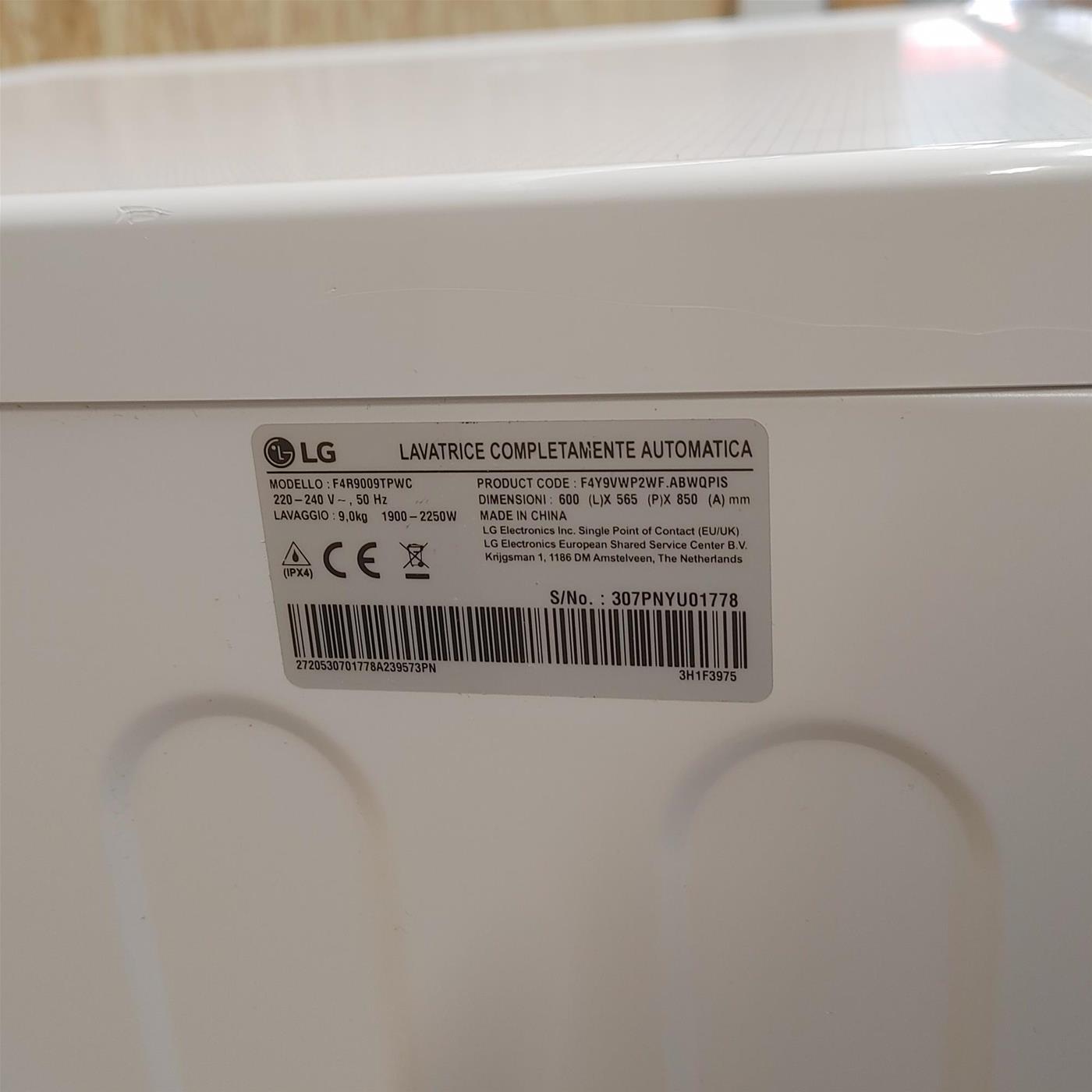 Lavatrice intelligente LG F4R9009TPWC 9 kg