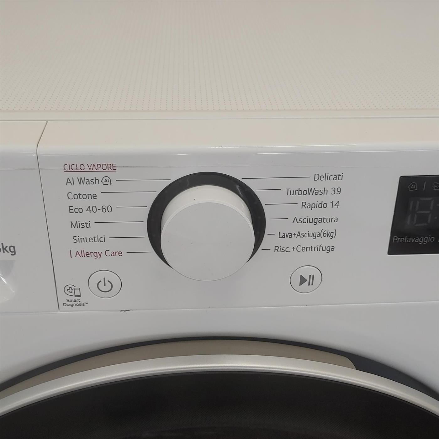 LG D4R5010TSWS lavatrice asciugatrice Libera installazione Carica frontale Bianco D