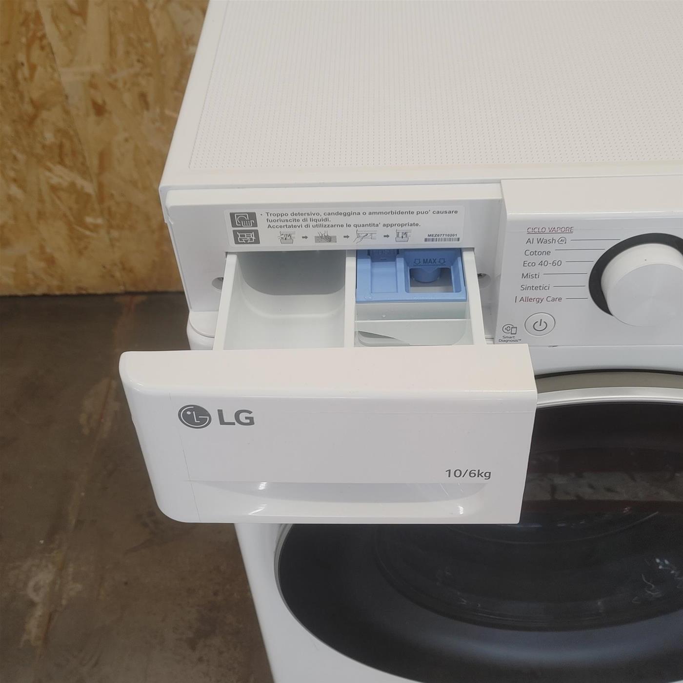 LG D4R5010TSWS lavatrice asciugatrice Libera installazione Carica frontale Bianco D