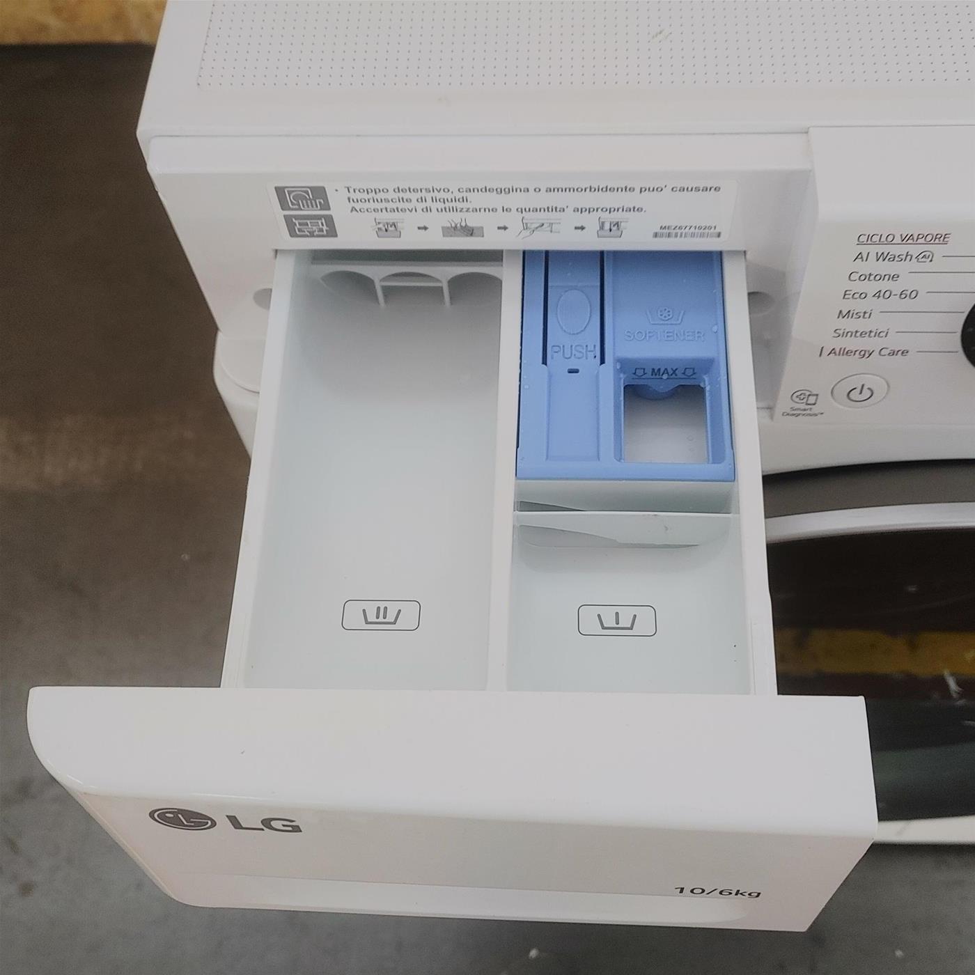 Lavasciuga LG D4R5010TSWS Serie R5 AI DD TurboWash 360, Eco Hybrid 10/6kg