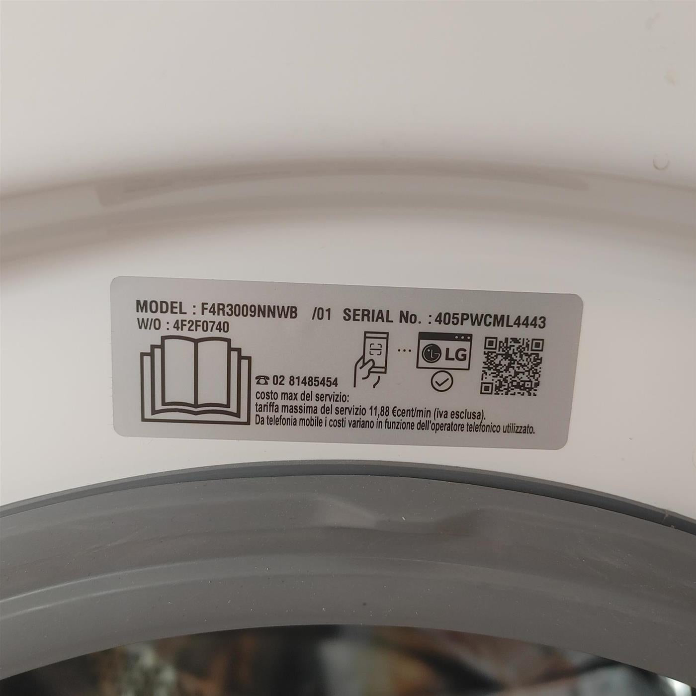 Lavatrice LG F4R3009NNWB Carica frontale 9 kg 1400 giri Bianco