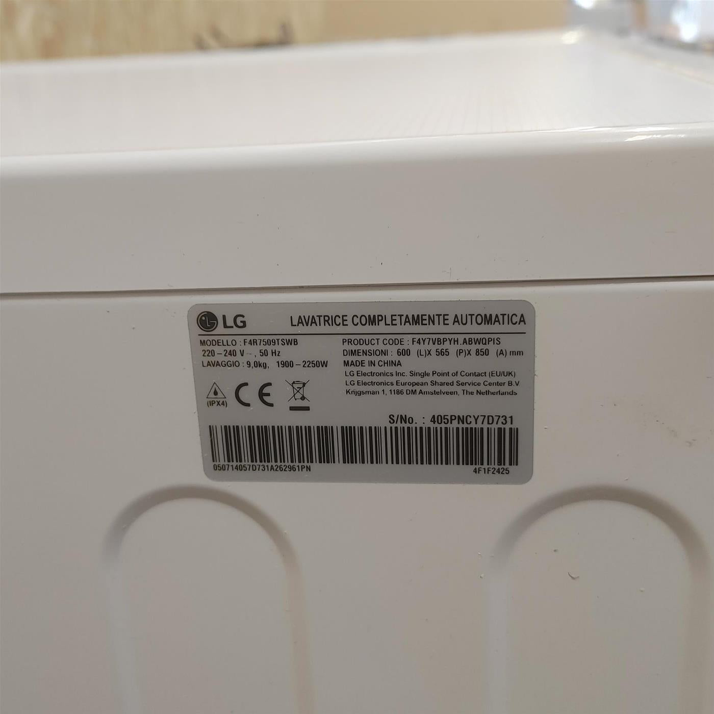 Lavatrice intelligente LG F4R7509TSWB 9kg AI DD