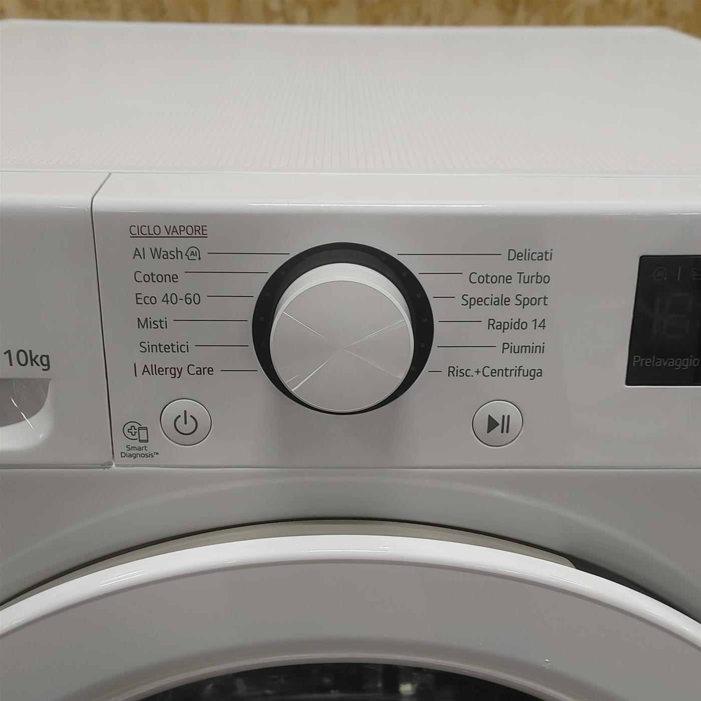 Lavatrice intelligente LG F4R3010NSWW AI DD, Lavaggio a vapore 10 Kg